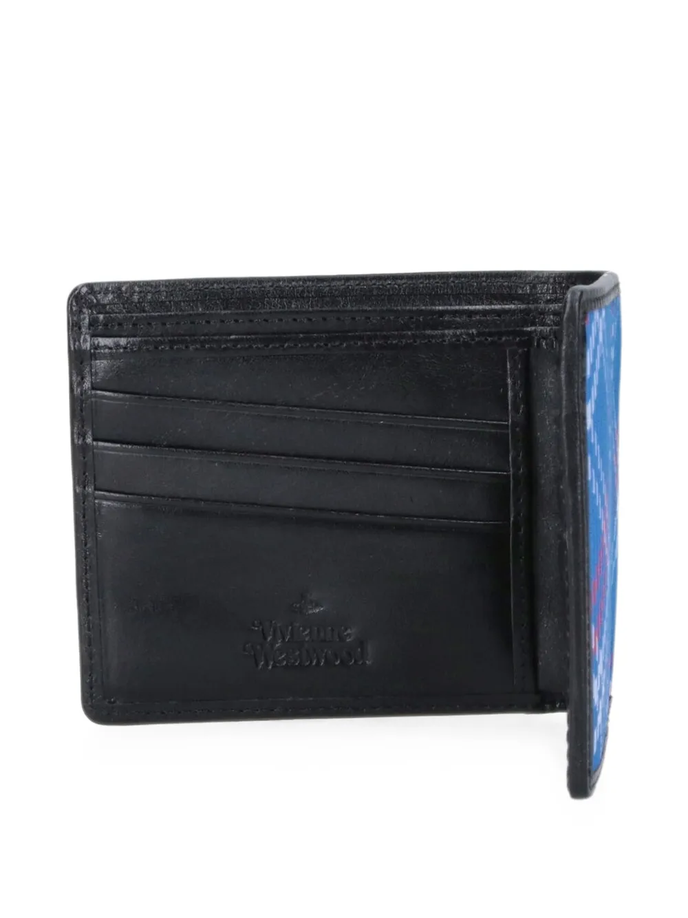 Vivienne Westwood Portemonnee met tartan-print en Orb-plakkaat Blauw
