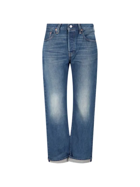 Levi's selvedge faded-effect jeans