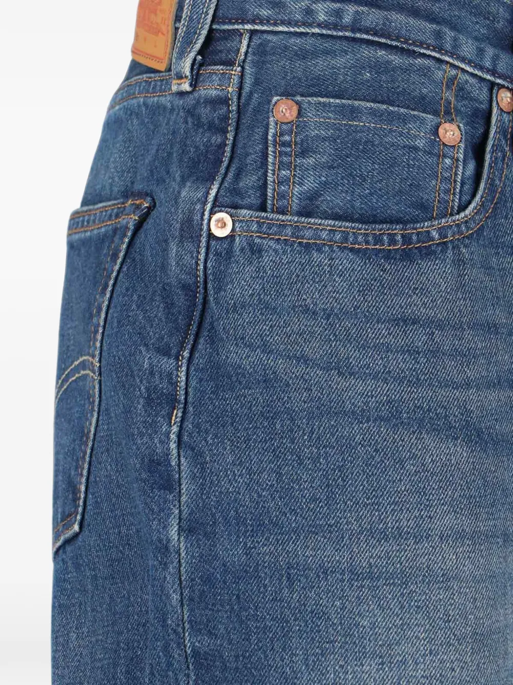 Levi's selvedge faded-effect jeans Blauw