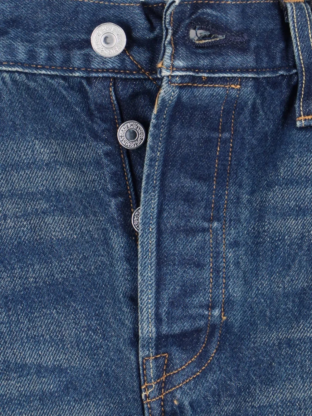 Levi's selvedge faded-effect jeans Blauw