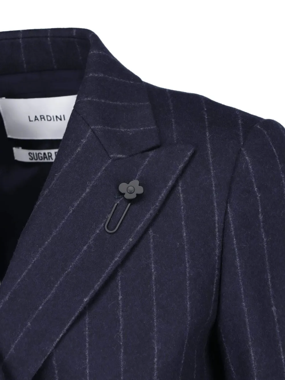 Lardini X Sugar Pinstripe Double-breasted Jacket in Blue, view 4