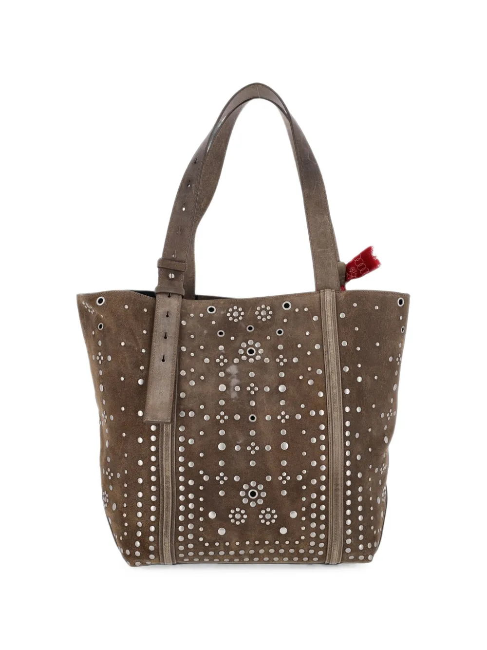 Golden Goose 24 7 EW regular-fit tas van suède met zilveren studs en ringlets Groen
