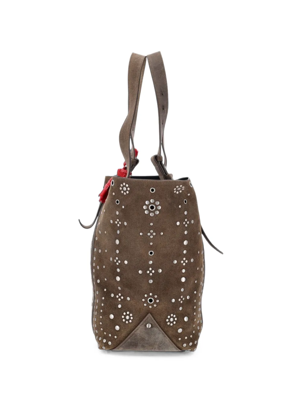 Golden Goose 24 7 EW regular-fit tas van suède met zilveren studs en ringlets Groen