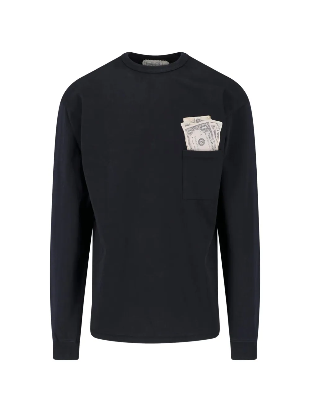 Erl Money-patch Long-sleeve T-shirt In Black