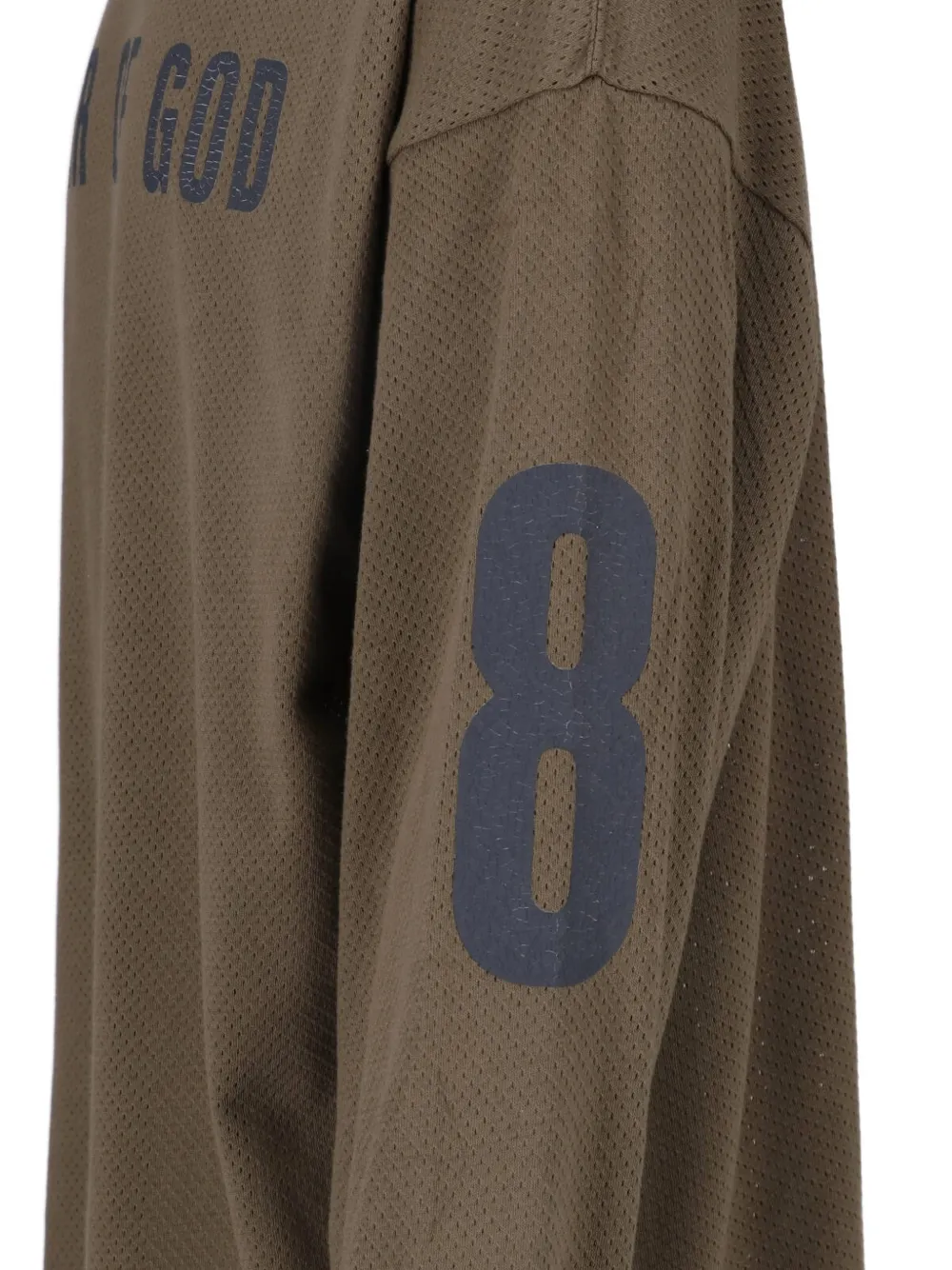 FEAR OF GOD ESSENTIALS T-shirt met logoprint en mesh Bruin