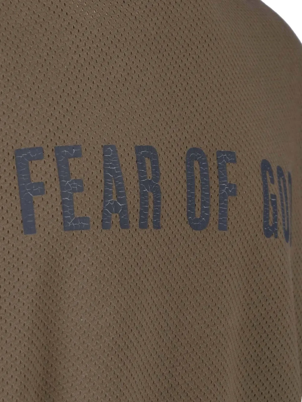 FEAR OF GOD ESSENTIALS T-shirt met logoprint en mesh Bruin