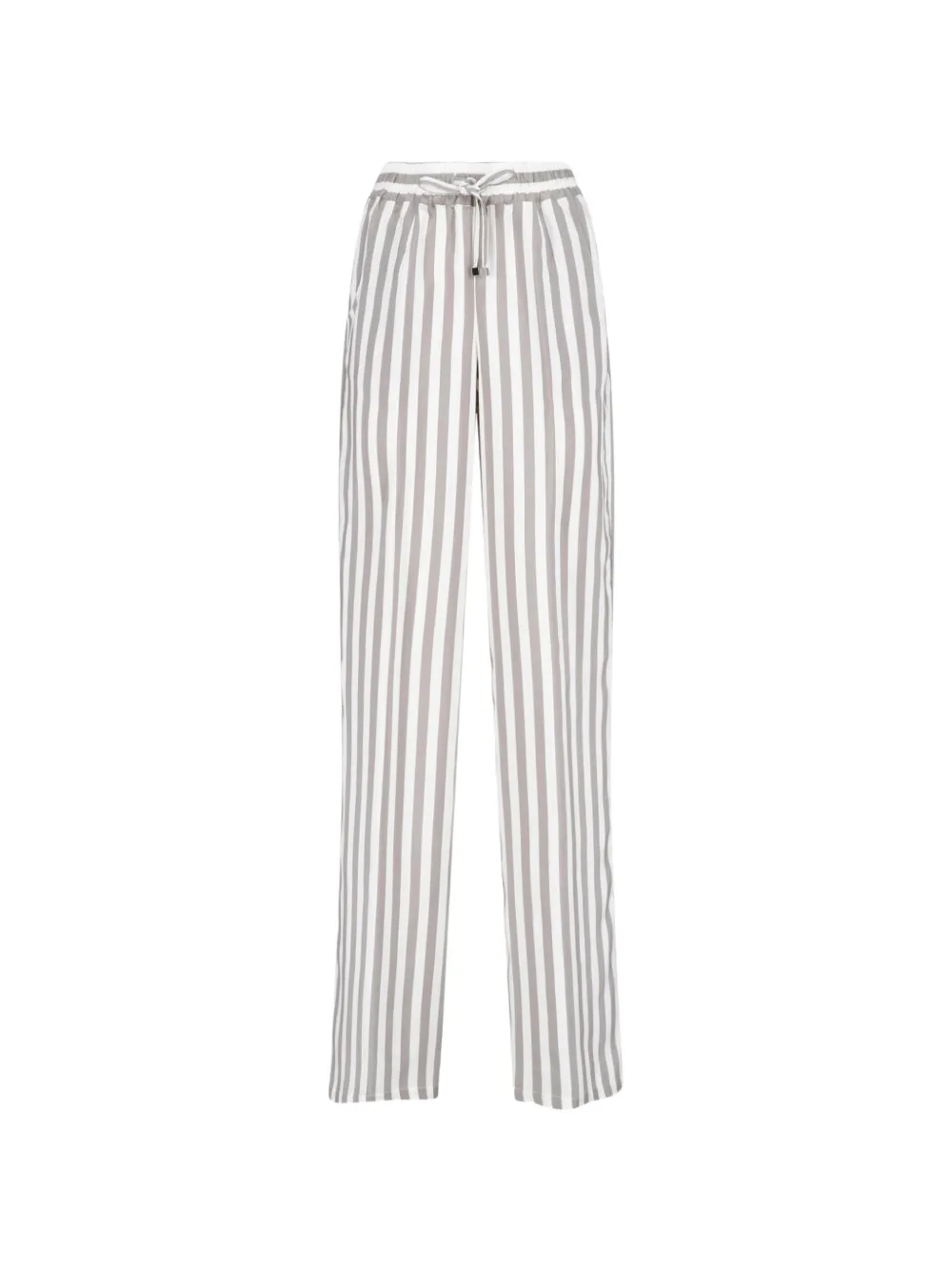 Kiton pantalon rayé à lien de resserrage - Blanc