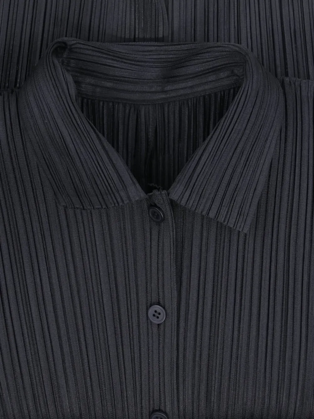 Pleats Please Issey Miyake Basics plissé shirt Zwart