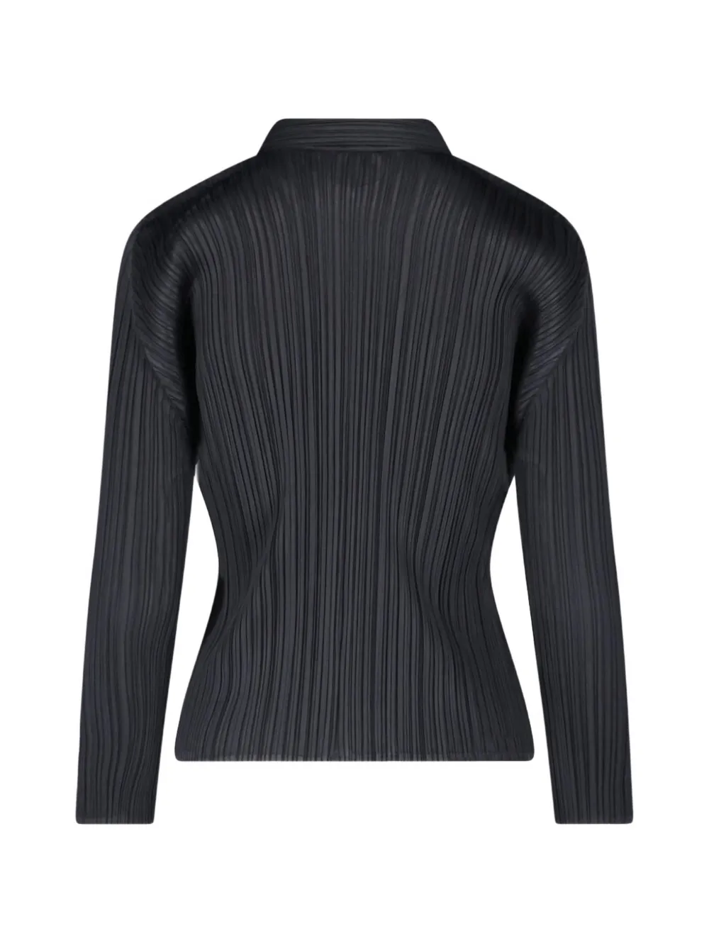 Pleats Please Issey Miyake Basics plissé shirt Zwart