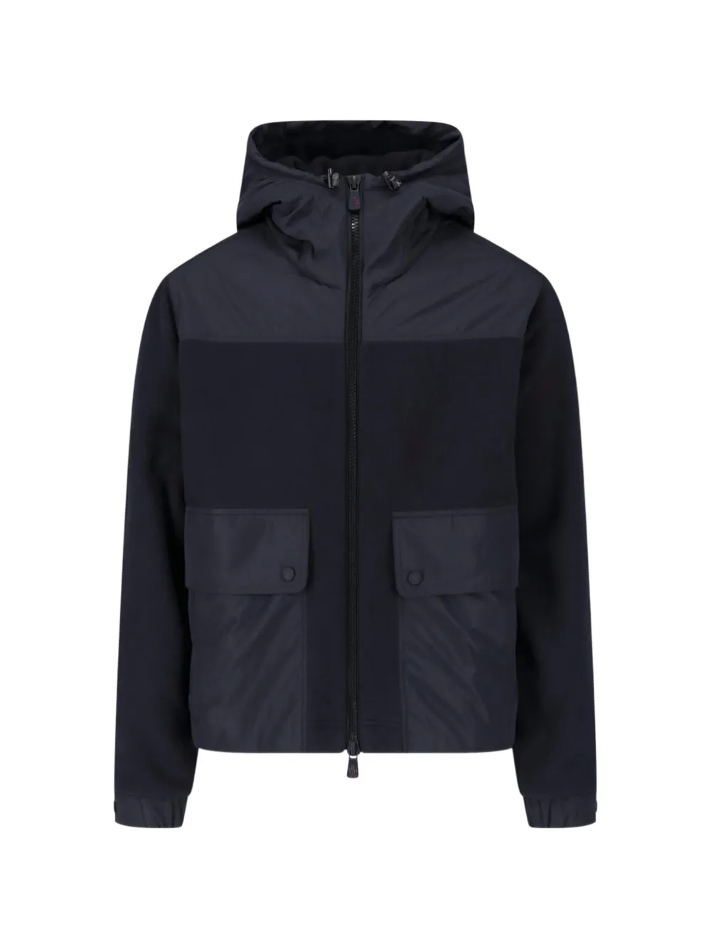 Moncler Grenoble hooded zip-up panelled jacket Zwart