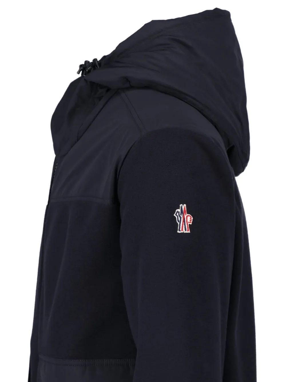 Moncler Grenoble hooded zip-up panelled jacket Zwart