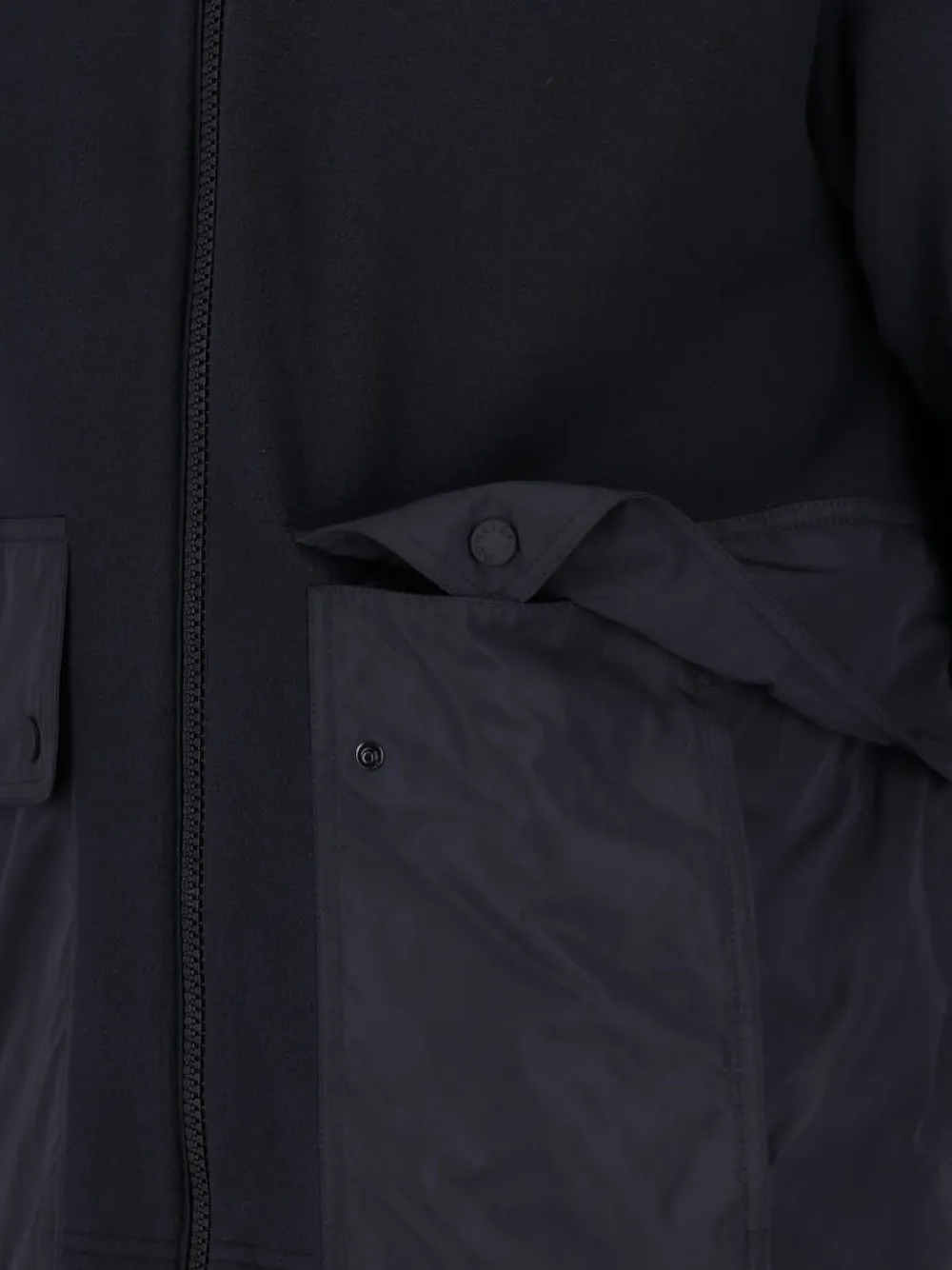 Moncler Grenoble hooded zip-up panelled jacket Zwart