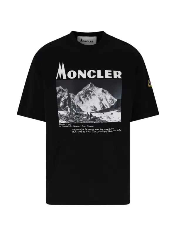 Moncler K2 Print short-sleeve Cotton Jersey T-shirt | Black | FARFETCH