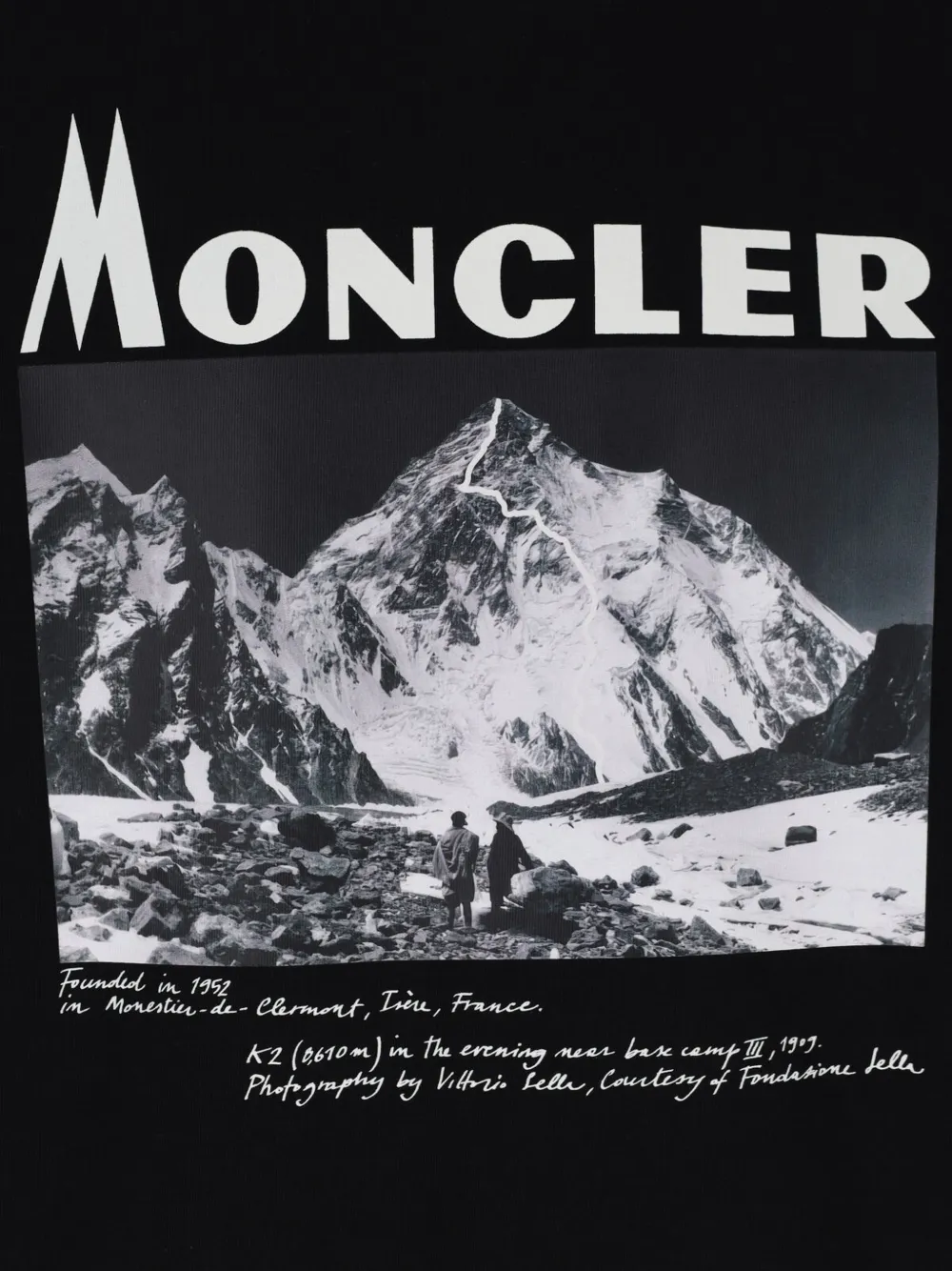 Moncler K2 print short-sleeve cotton jersey T-shirt Zwart