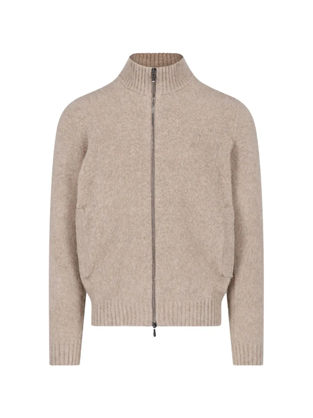 Drumohr zip-up ribbed-trim cardigan