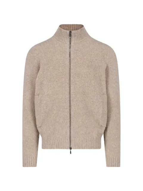 Drumohr zip-up ribbed-trim cardigan