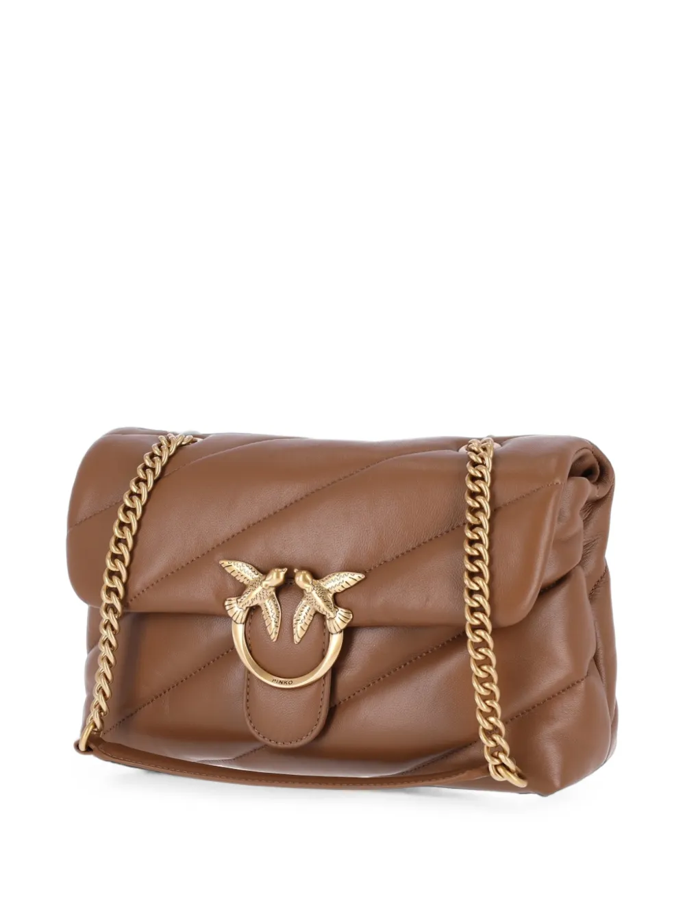 PINKO Medium Love Bag gewatteerde leren schoudertas Bruin