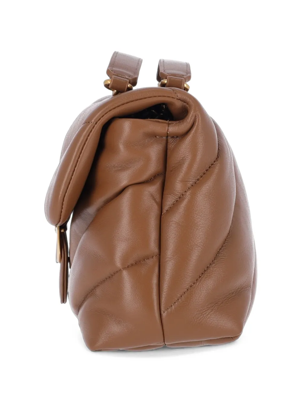 PINKO Medium Love Bag gewatteerde leren schoudertas Bruin