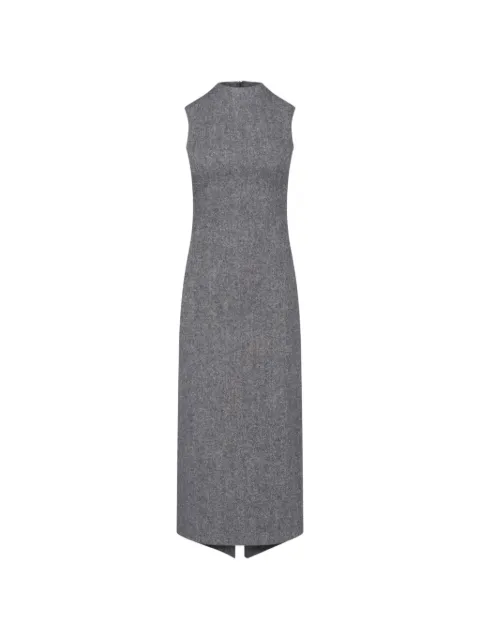Maison Margiela herringbone-pattern sleeveless midi dress