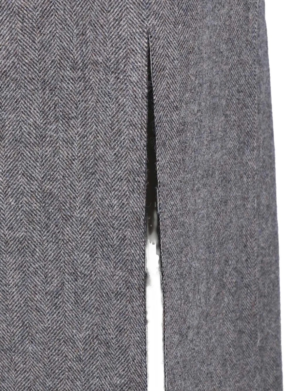Maison Margiela Mouwloze midi-jurk met visgraatpatroon Grijs