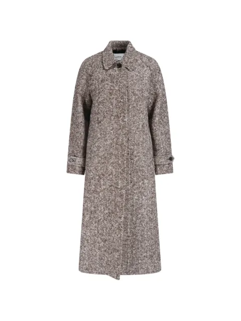 Lardini x Sugar herringbone-pattern belted coat
