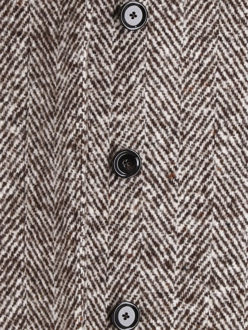 Lardini X Sugar Herringbone-pattern Belted Coat in Brown, view 3