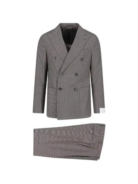 Caruso houndstooth double-breasted suit