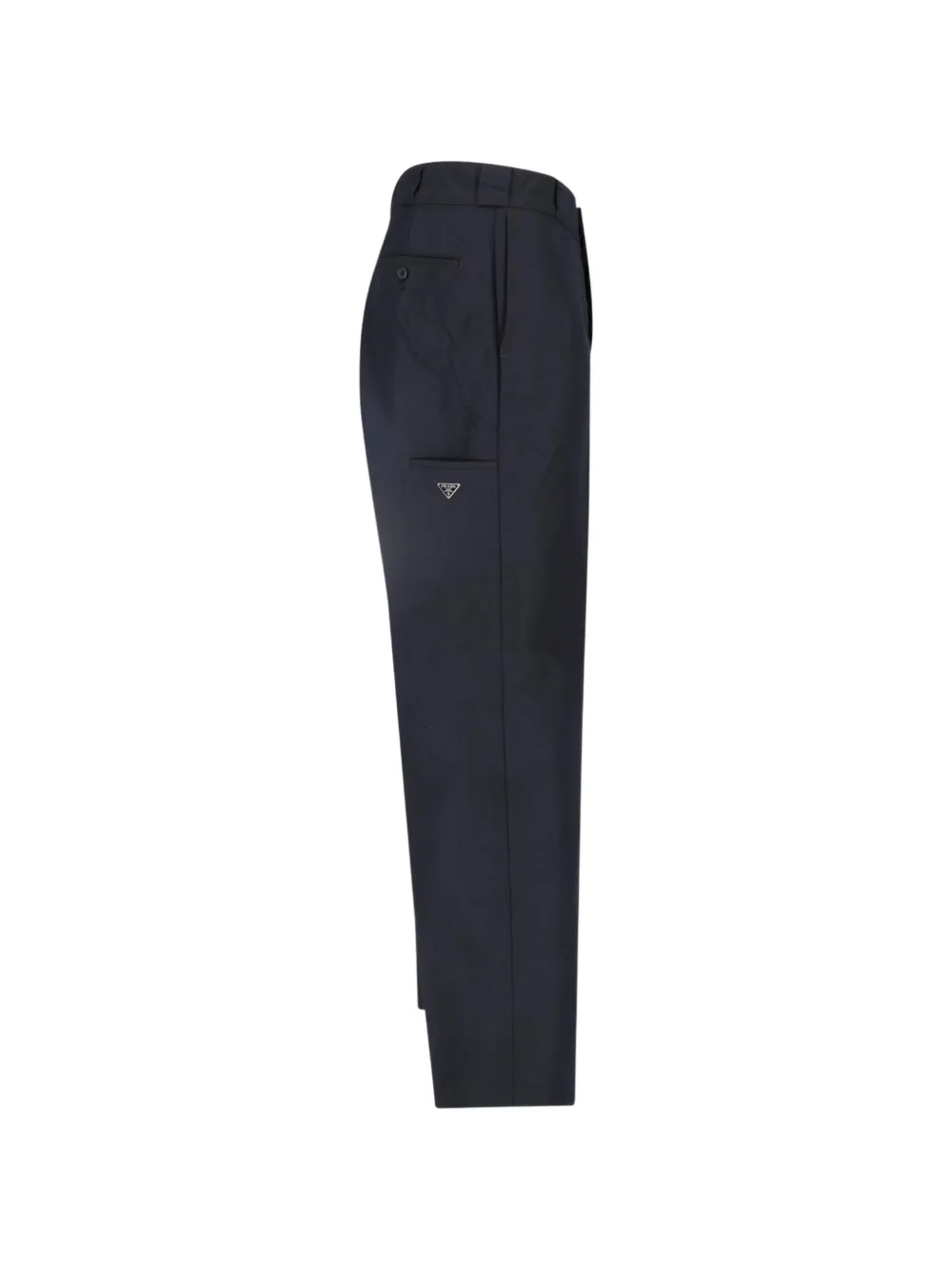 Prada logo-plaque trousers Zwart