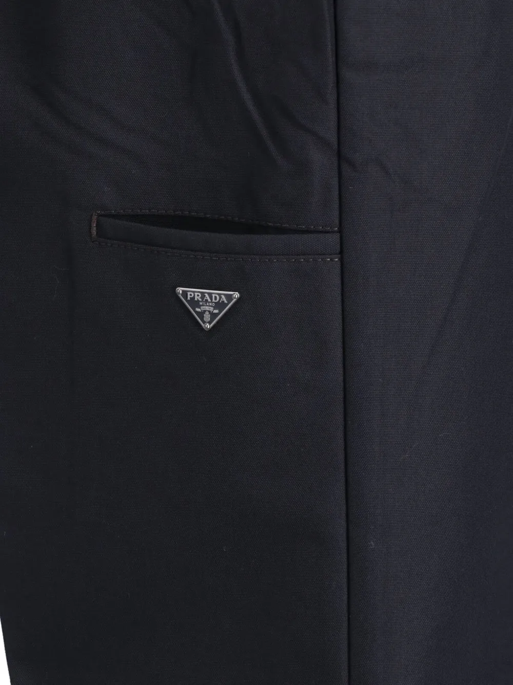 Prada logo-plaque trousers Zwart