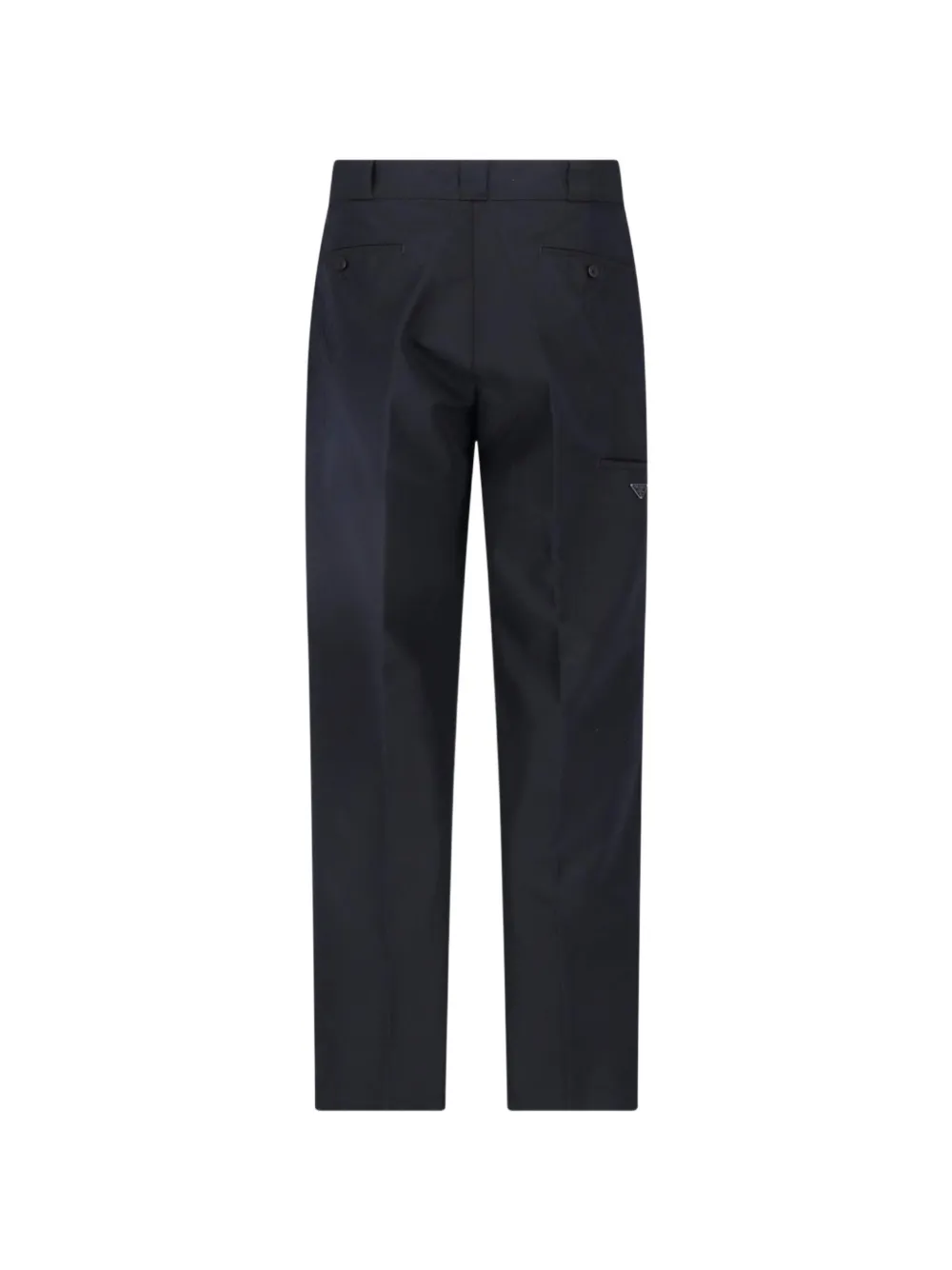 Prada logo-plaque trousers Zwart
