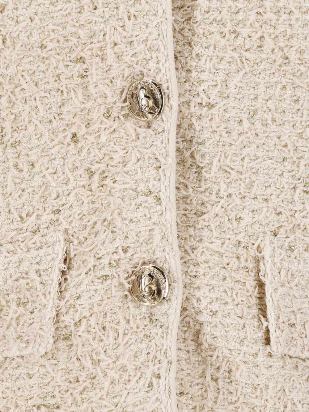 Balmain button-up tweed jacket Beige