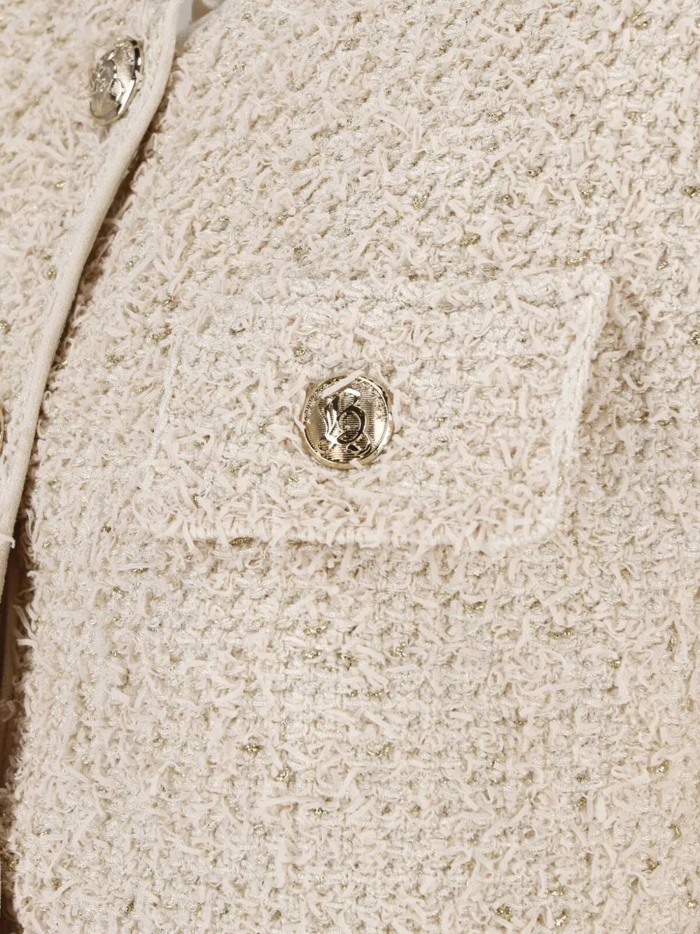 Balmain button-up tweed jacket Beige