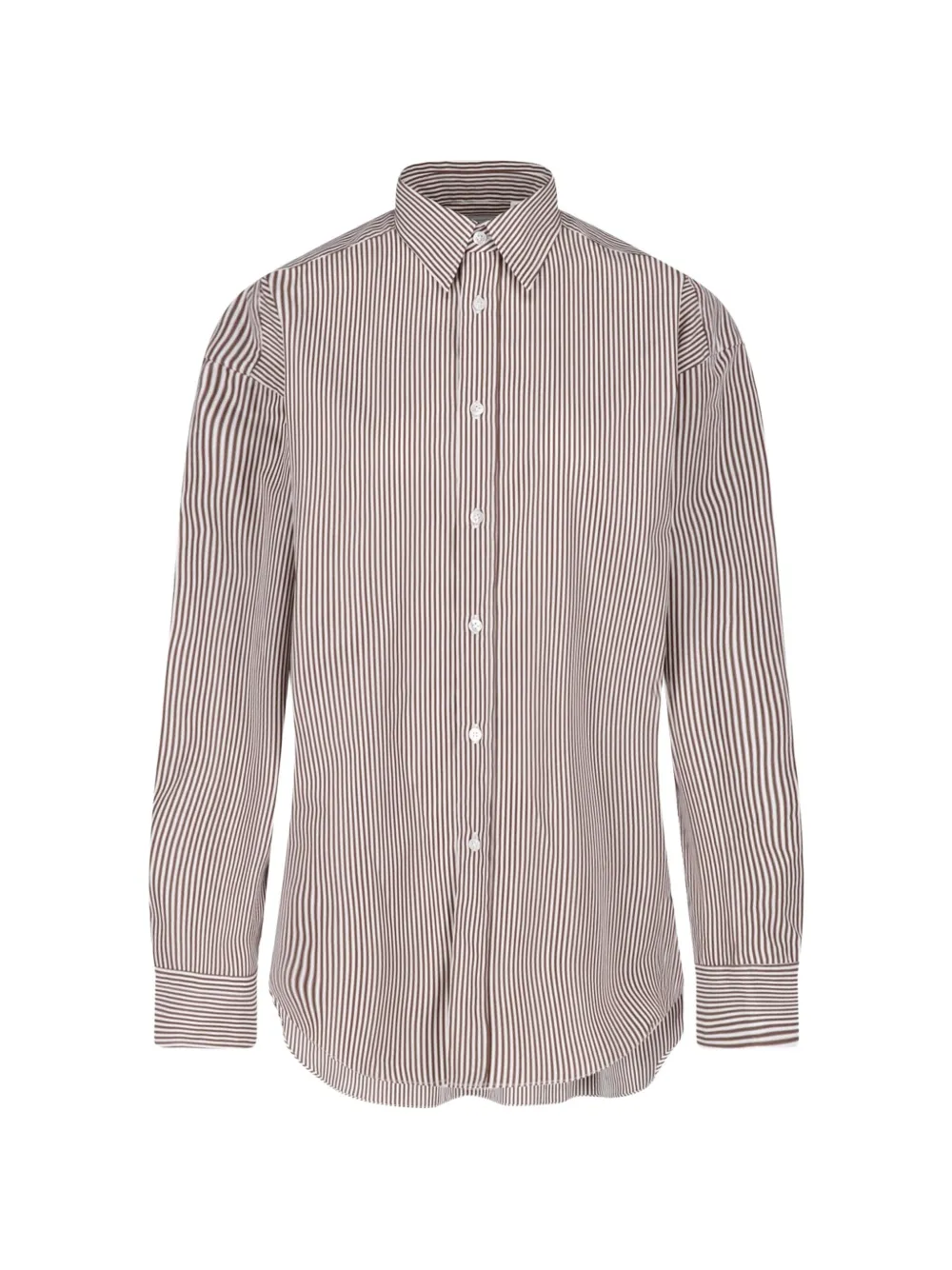 Finamore 1925 Napoli striped cotton shirt - Brown