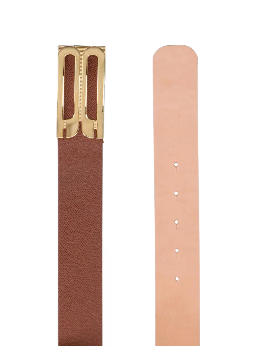 Victoria Beckham Dorian Frame leren riem met logo-plakkaat Bruin
