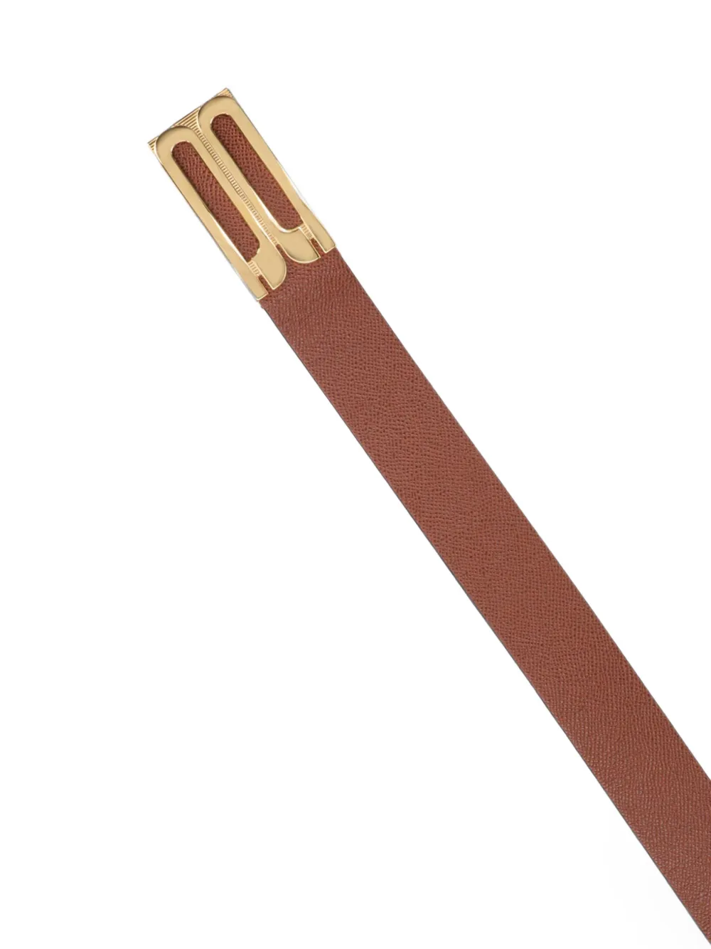 Victoria Beckham Dorian Frame leren riem met logo-plakkaat Bruin