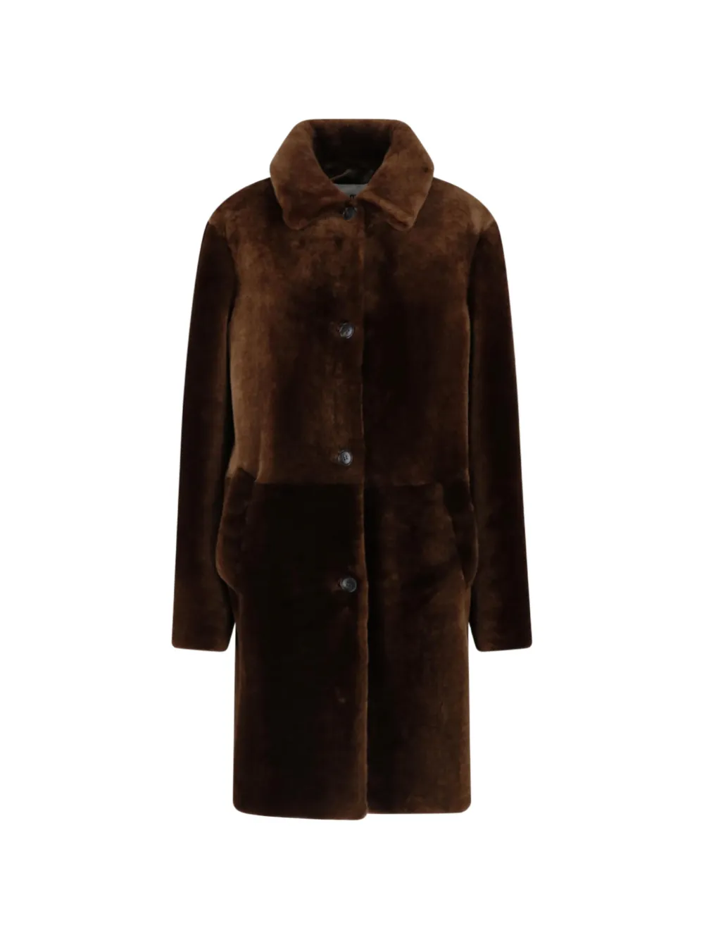 Miu Miu shearling coat - Braun
