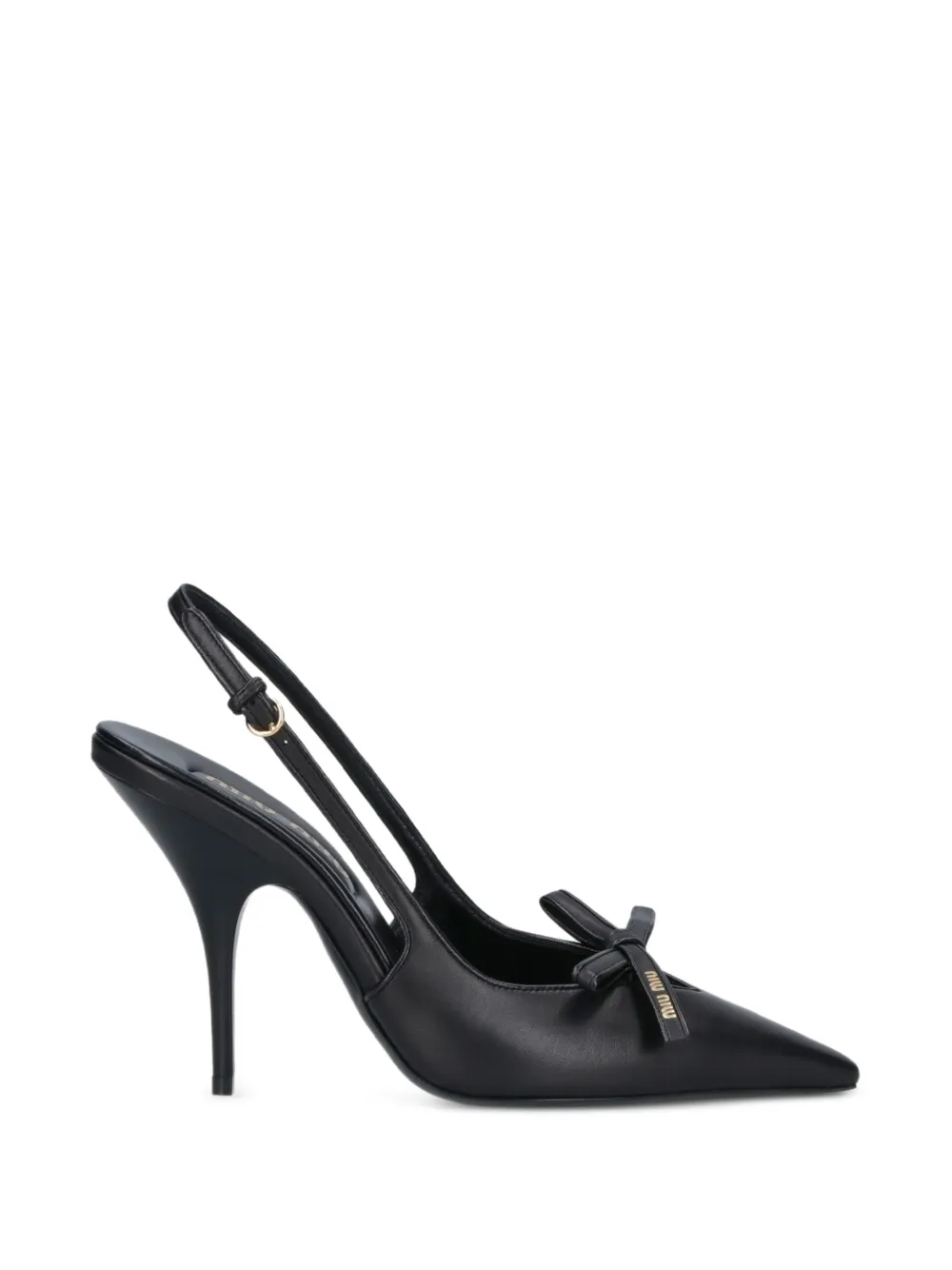 Miu Miu Slingback-Pumps mit Schleife - Schwarz