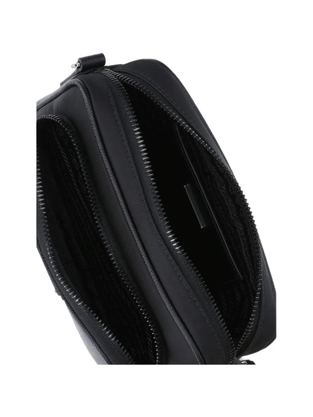 Prada logo-plaque shoulder bag Zwart