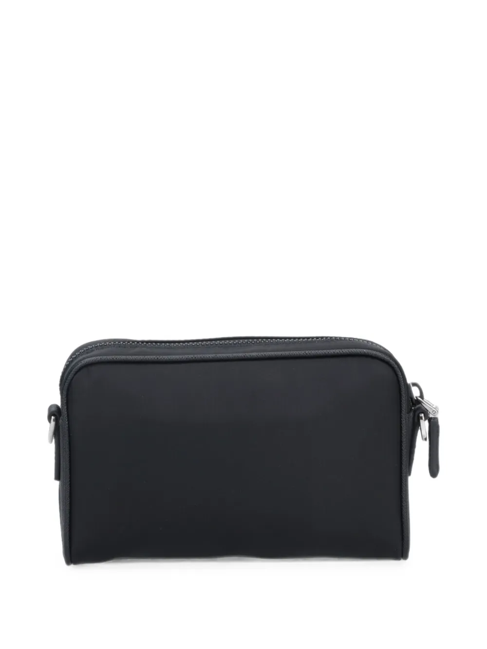 Prada logo-plaque shoulder bag Zwart