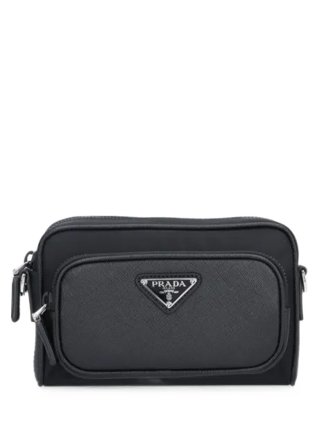 Prada logo-plaque shoulder bag