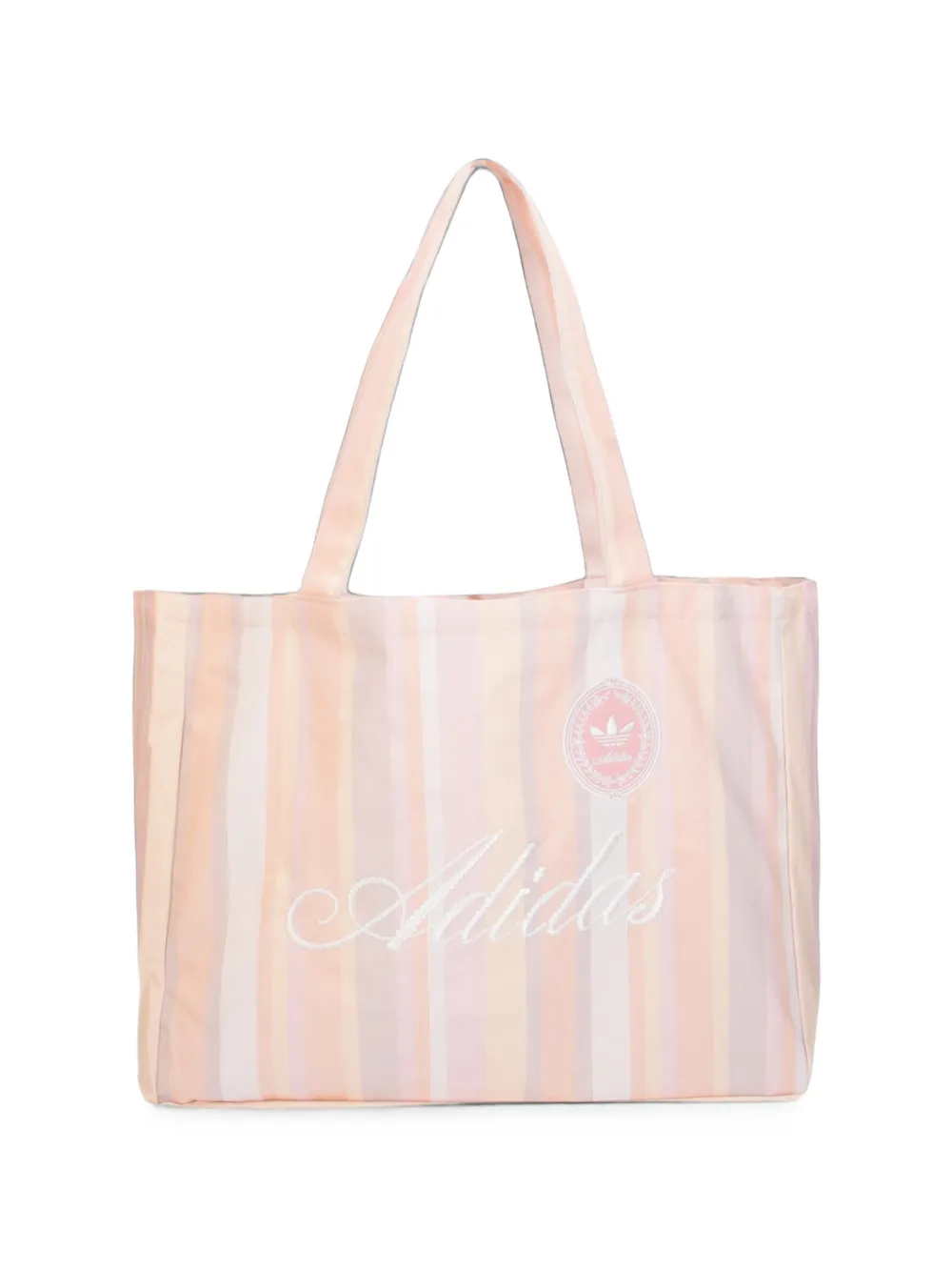 adidas Summer Glow logo-embroidered striped tote bag