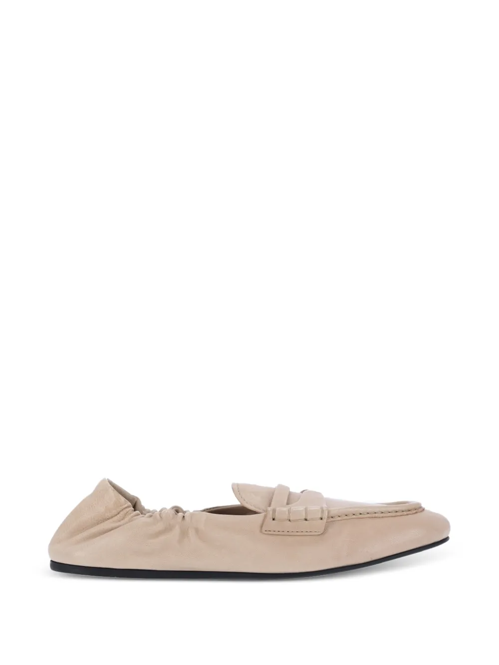 Miu Miu mocassins en cuir à fronces - Tons neutres Miu Miu mocassins en cuir à fronces - Tons neutres