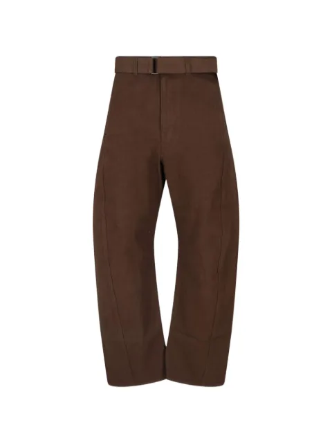 LEMAIRE belted curved-leg trousers