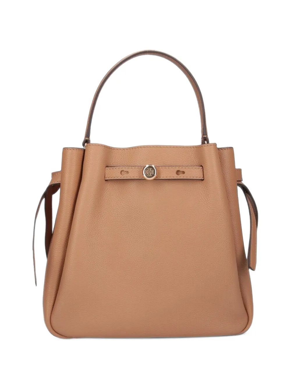 Tory Burch Romy leren shopper met logo-plakkaat Beige