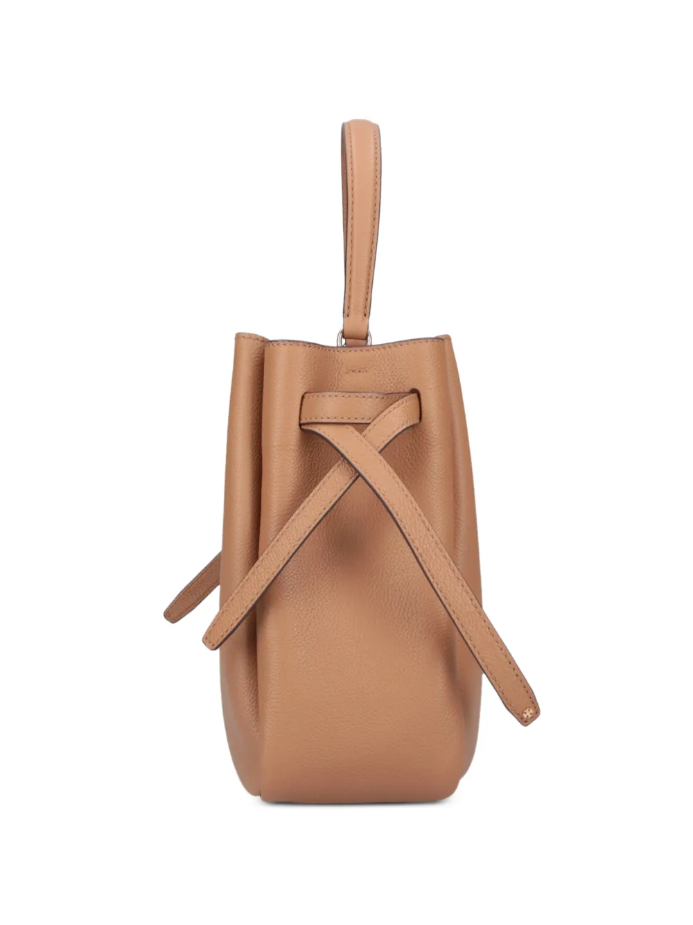 Tory Burch Romy leren shopper met logo-plakkaat Beige