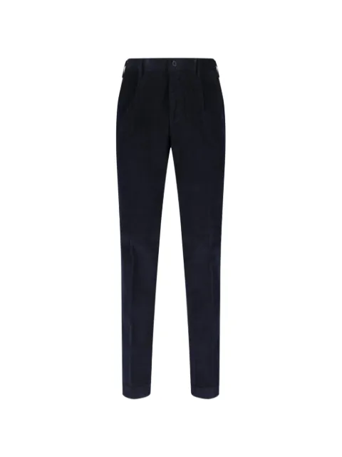 Incotex corduroy-textured pleated trousers