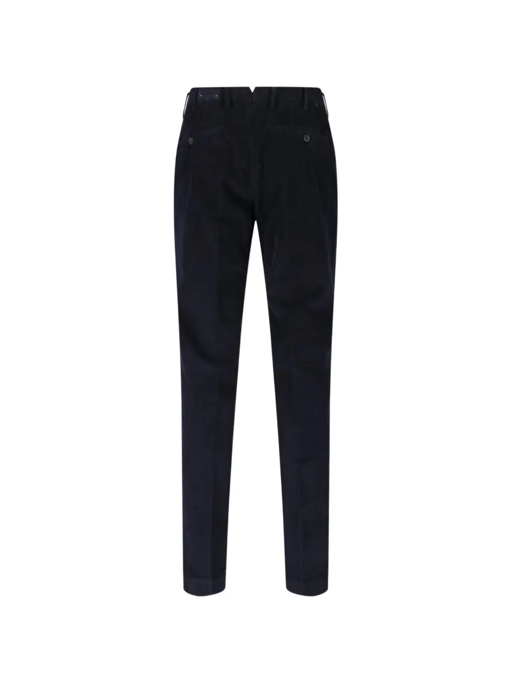 Incotex Plooibroek met ribfluwelen textuur Blauw