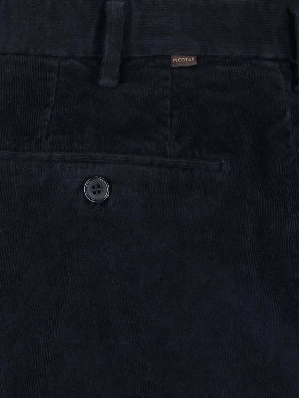 Incotex Plooibroek met ribfluwelen textuur Blauw