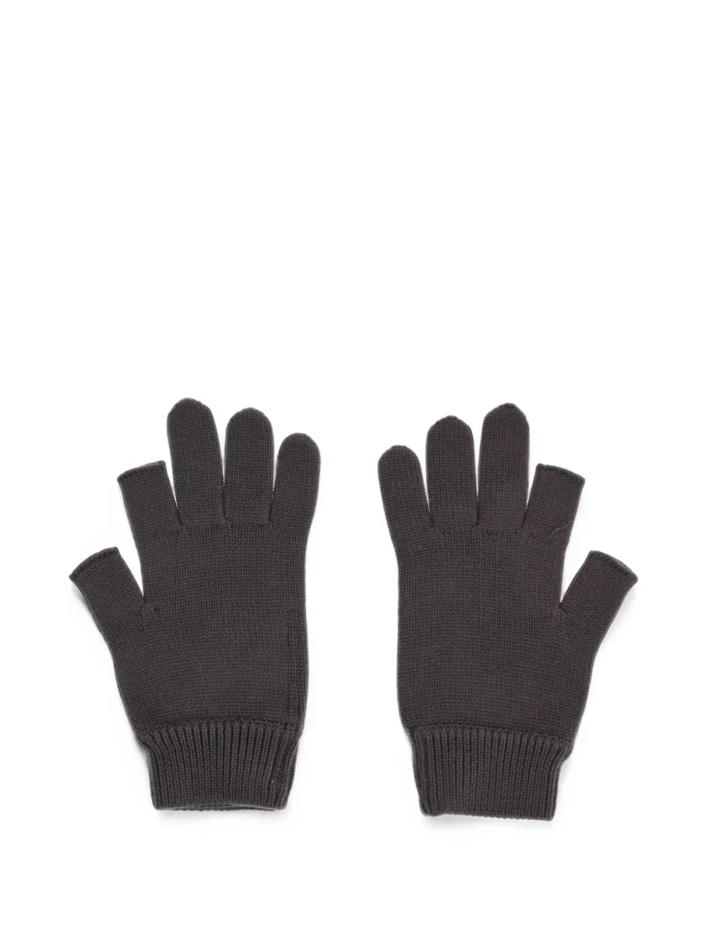 Rick Owens Handschoenen met geribbelde manchetten en vingerloos detail Zwart