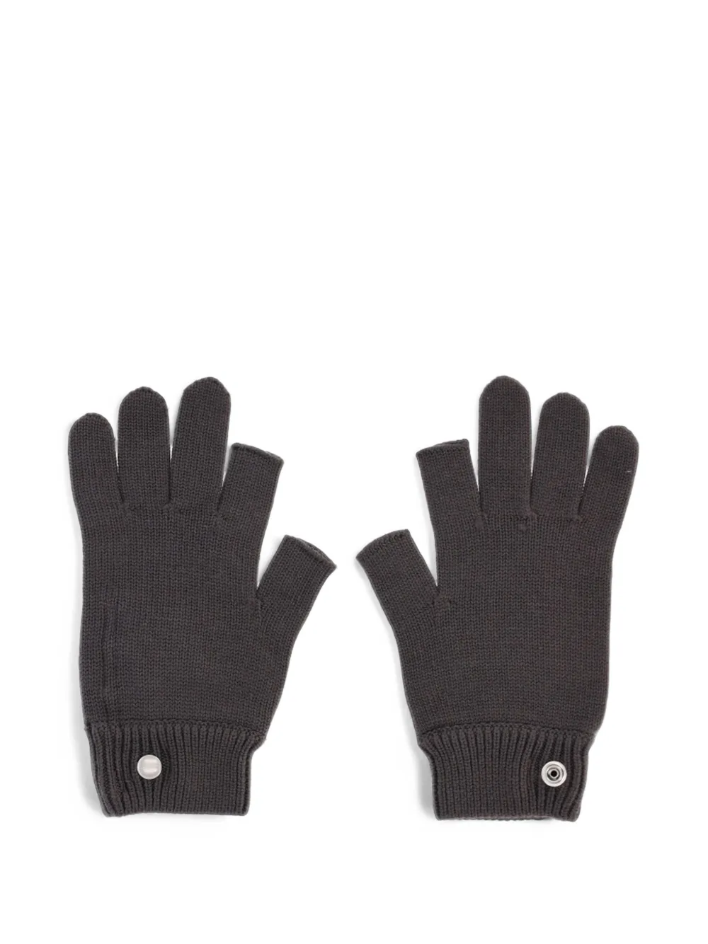 Rick Owens fingerless-detail ribbed-cuff gloves - Nero